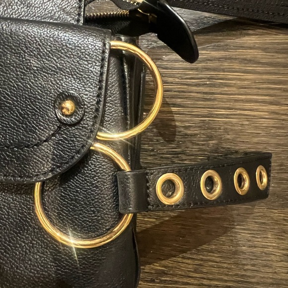 See By Chloe Phill Leather Crossbody Bag Black With Gold Accents Designer Bag - Picture 4 of 9